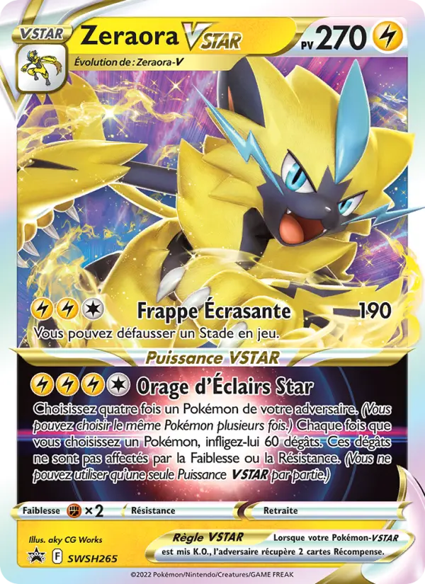 SWSH265/107 - Zeraora VSTAR – Promo SWSH (Carte Pokémon FR à petit prix, à l’unité sur Lorenzone.fr)