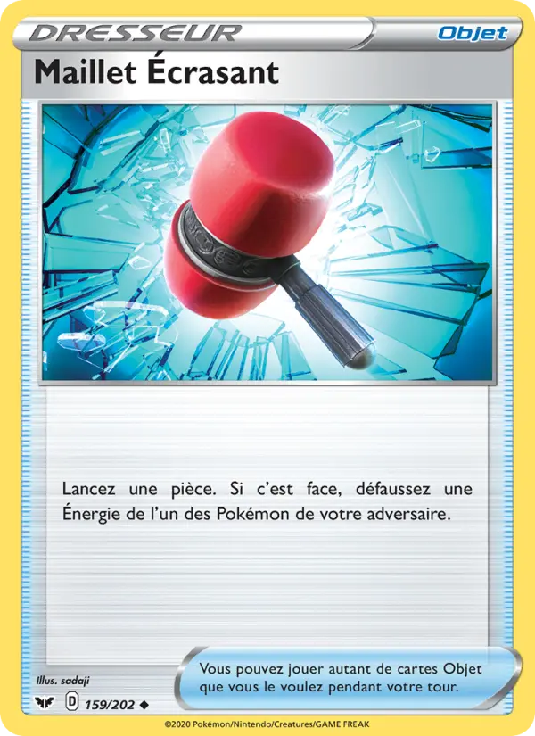 159/202 - Maillet Écrasant – Épée et Bouclier (Carte Pokémon FR à petit prix, à l’unité sur Lorenzone.fr)
