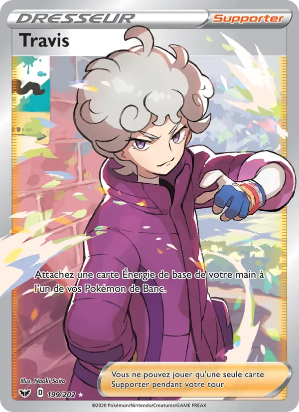 199/202 - Travis – Épée et Bouclier (Carte Pokémon FR à petit prix, à l’unité sur Lorenzone.fr)