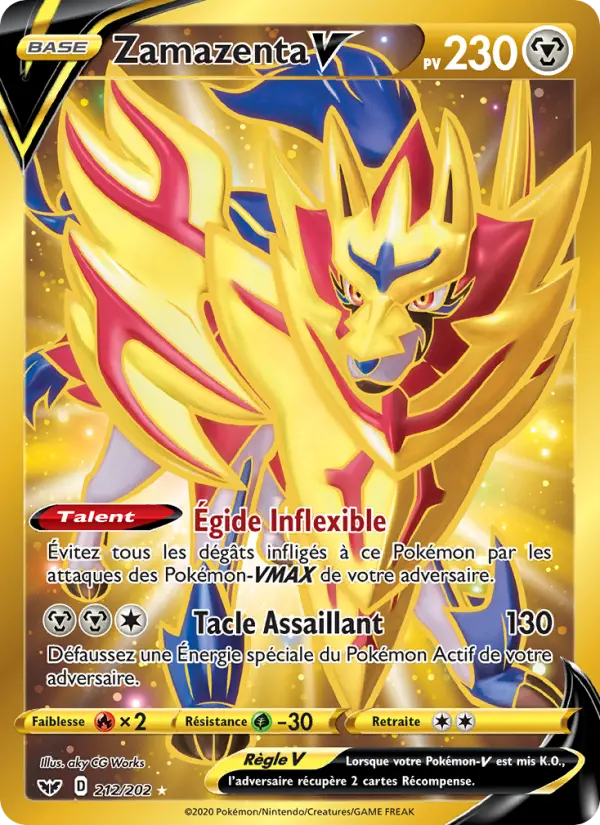 212/202 - Zamazenta V – Épée et Bouclier (Carte Pokémon FR à petit prix, à l’unité sur Lorenzone.fr)