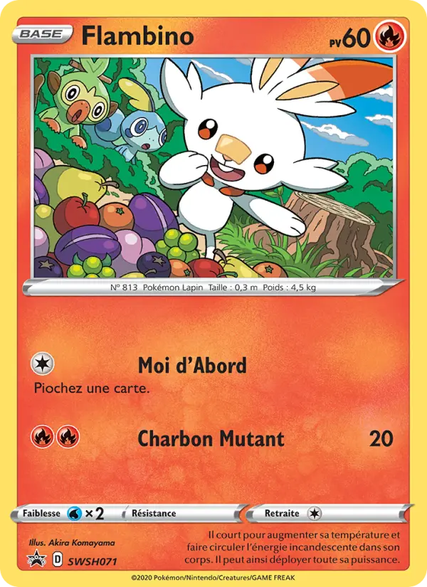 SWSH071/107 - Flambino – Promo SWSH (Carte Pokémon FR à petit prix, à l’unité sur Lorenzone.fr)