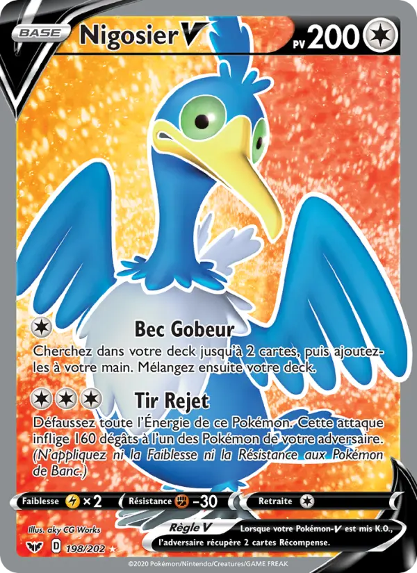 198/202 - Nigosier V – Épée et Bouclier (Carte Pokémon FR à petit prix, à l’unité sur Lorenzone.fr)
