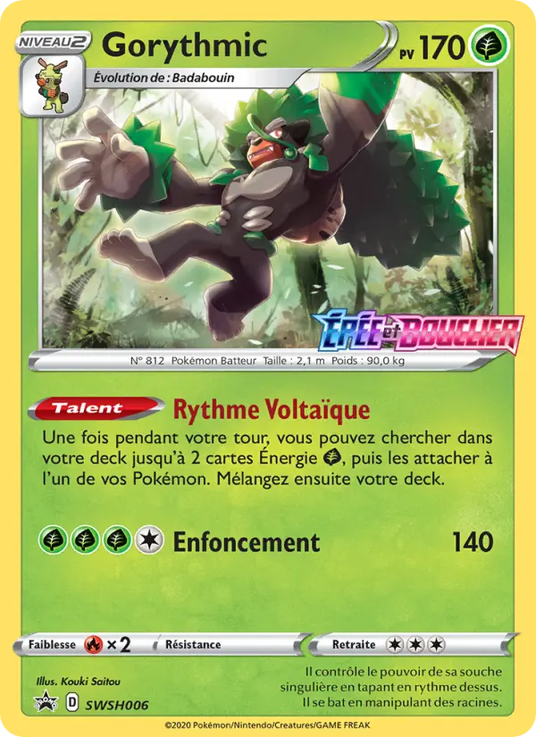 SWSH006/107 - Gorythmic – Promo SWSH (Carte Pokémon FR à petit prix, à l’unité sur Lorenzone.fr)