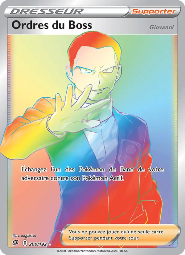 200/192 - Ordres du Boss (Giovanni) – Clash des Rebelles (Carte Pokémon FR à petit prix, à l’unité sur Lorenzone.fr)