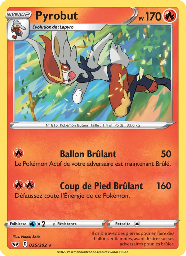 035/202 - Pyrobut – Épée et Bouclier (Carte Pokémon FR à petit prix, à l’unité sur Lorenzone.fr)