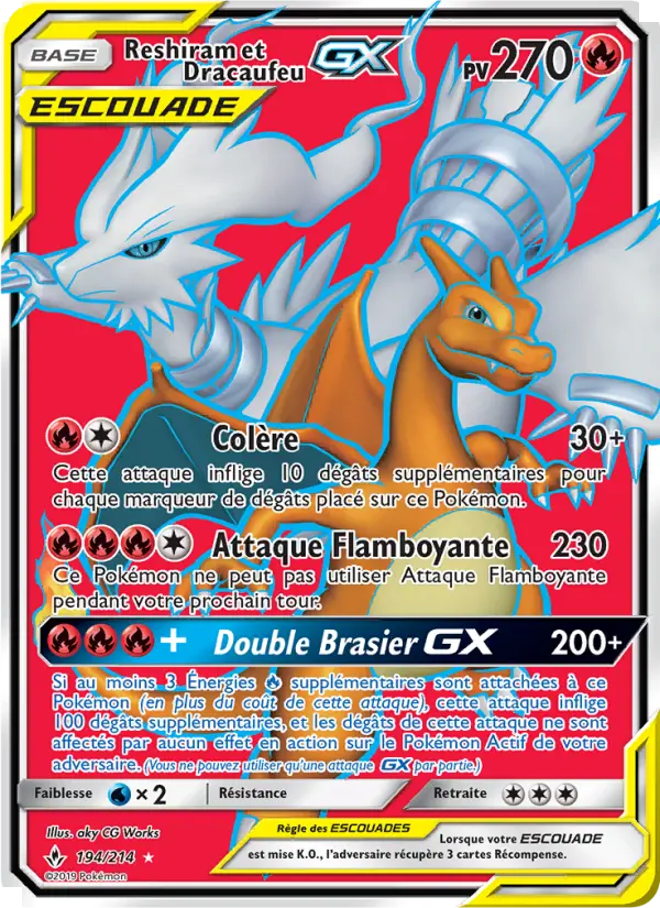 194/214 - Reshiram et Dracaufeu GX