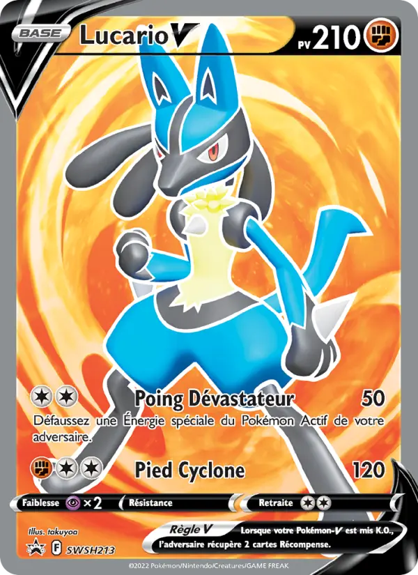 SWSH213/107 - Lucario V – Promo SWSH (Carte Pokémon FR à petit prix, à l’unité sur Lorenzone.fr)