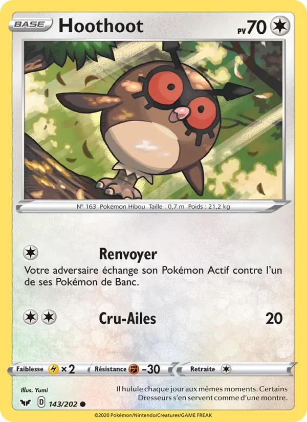 143/202 - Hoothoot – Épée et Bouclier (Carte Pokémon FR à petit prix, à l’unité sur Lorenzone.fr)