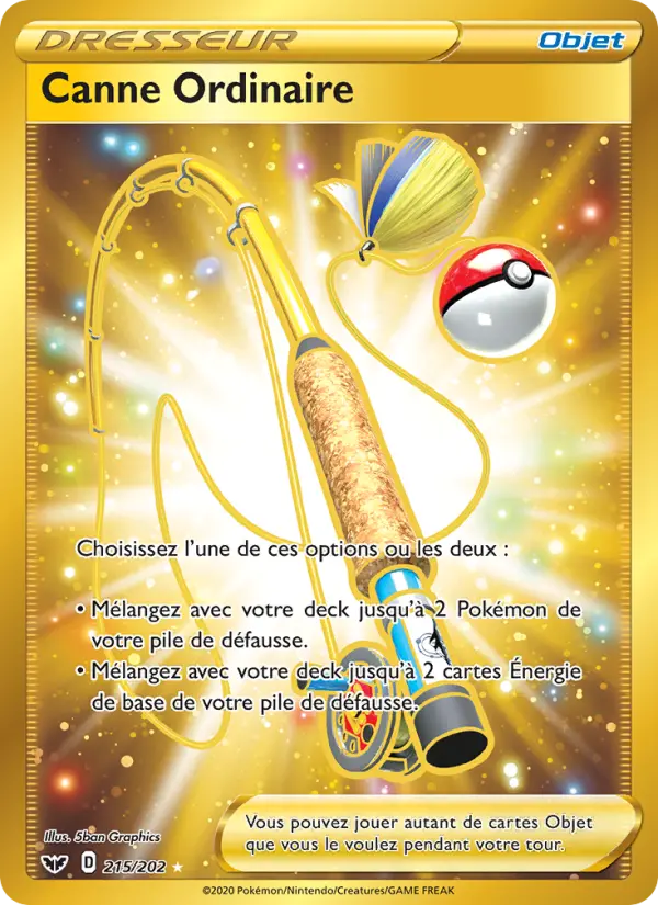 215/202 - Canne Ordinaire – Épée et Bouclier (Carte Pokémon FR à petit prix, à l’unité sur Lorenzone.fr)