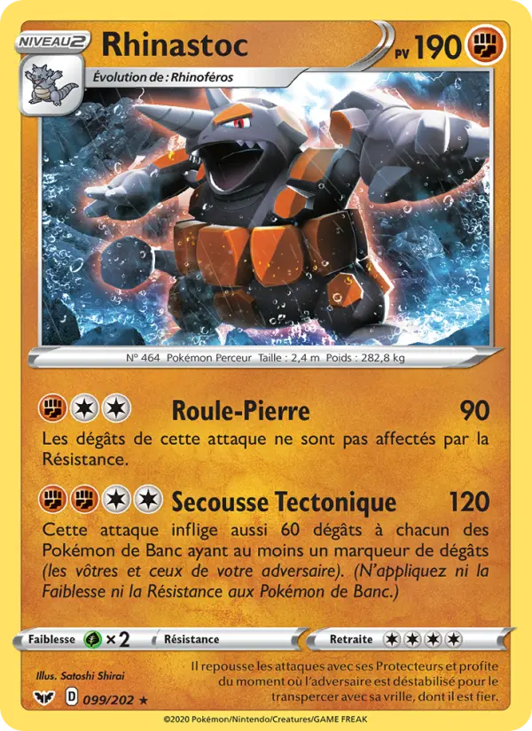099/202 - Rhinastoc – Épée et Bouclier (Carte Pokémon FR à petit prix, à l’unité sur Lorenzone.fr)