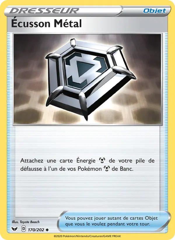 170/202 - Écusson Métal – Épée et Bouclier (Carte Pokémon FR à petit prix, à l’unité sur Lorenzone.fr)