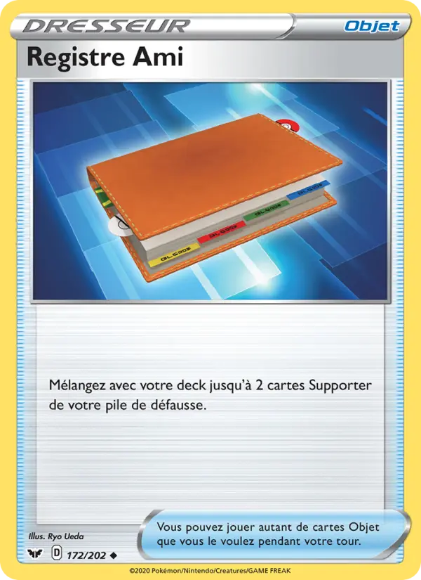 172/202 - Registre Ami – Épée et Bouclier (Carte Pokémon FR à petit prix, à l’unité sur Lorenzone.fr)