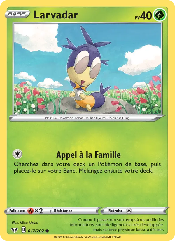 017/202 - Larvadar – Épée et Bouclier (Carte Pokémon FR à petit prix, à l’unité sur Lorenzone.fr)