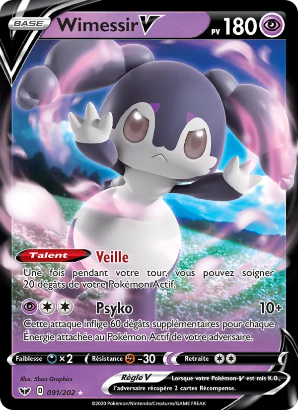 091/202 - Wimessir V – Épée et Bouclier (Carte Pokémon FR à petit prix, à l’unité sur Lorenzone.fr)
