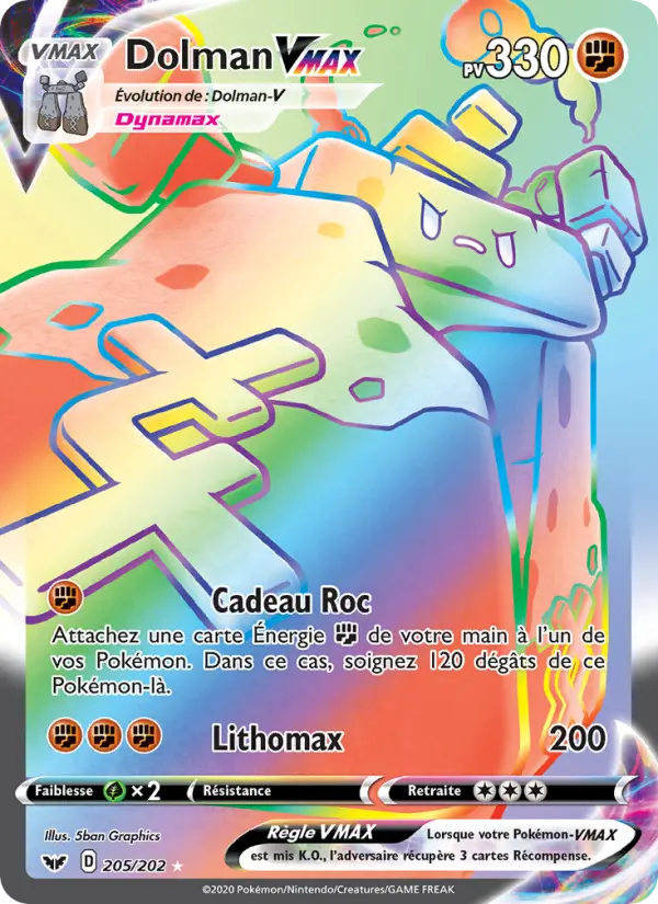 205/202 - Dolman VMAX – Épée et Bouclier (Carte Pokémon FR à petit prix, à l’unité sur Lorenzone.fr)