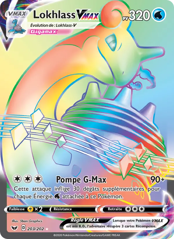 203/202 - Lokhlass VMAX – Épée et Bouclier (Carte Pokémon FR à petit prix, à l’unité sur Lorenzone.fr)