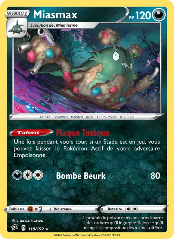 118/192 - Miasmax – Clash des Rebelles (Carte Pokémon FR à petit prix, à l’unité sur Lorenzone.fr)