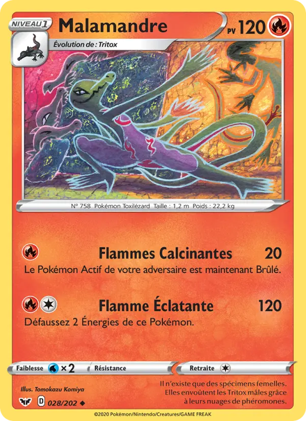 028/202 - Malamandre – Épée et Bouclier (Carte Pokémon FR à petit prix, à l’unité sur Lorenzone.fr)