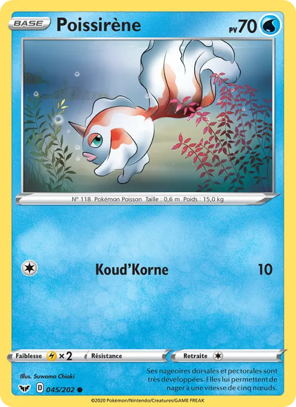 045/202 - Poissirène – Épée et Bouclier (Carte Pokémon FR à petit prix, à l’unité sur Lorenzone.fr)