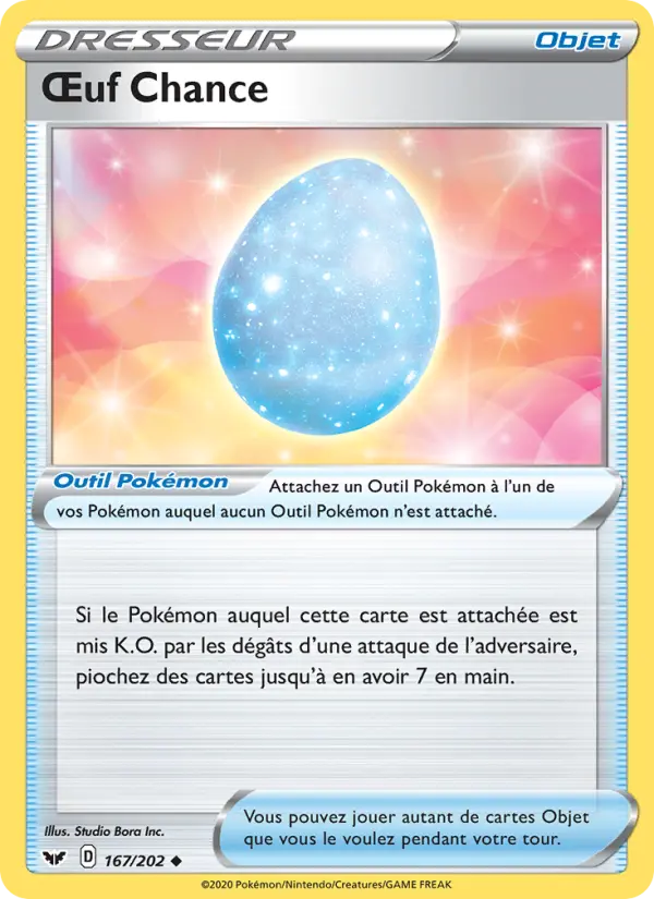 167/202 - Œuf Chance – Épée et Bouclier (Carte Pokémon FR à petit prix, à l’unité sur Lorenzone.fr)