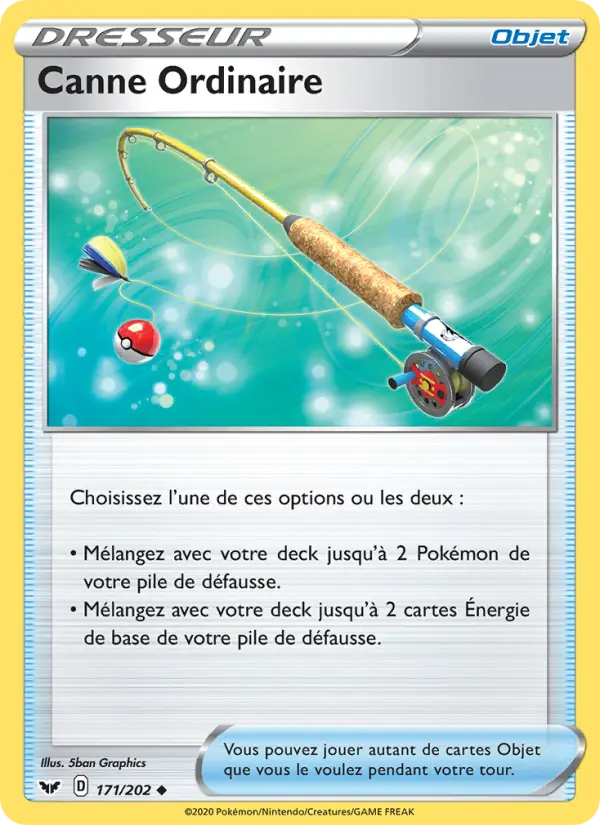 171/202 - Canne Ordinaire – Épée et Bouclier (Carte Pokémon FR à petit prix, à l’unité sur Lorenzone.fr)