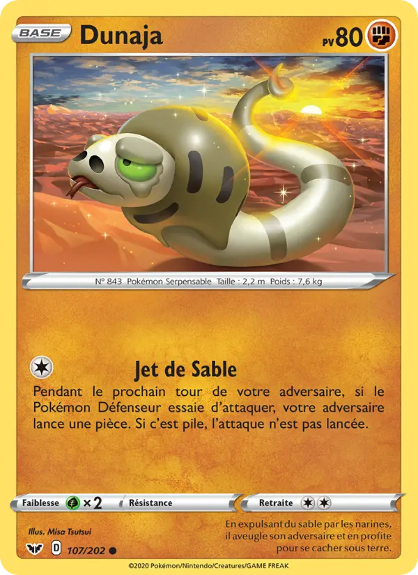 107/202 - Dunaja – Épée et Bouclier (Carte Pokémon FR à petit prix, à l’unité sur Lorenzone.fr)