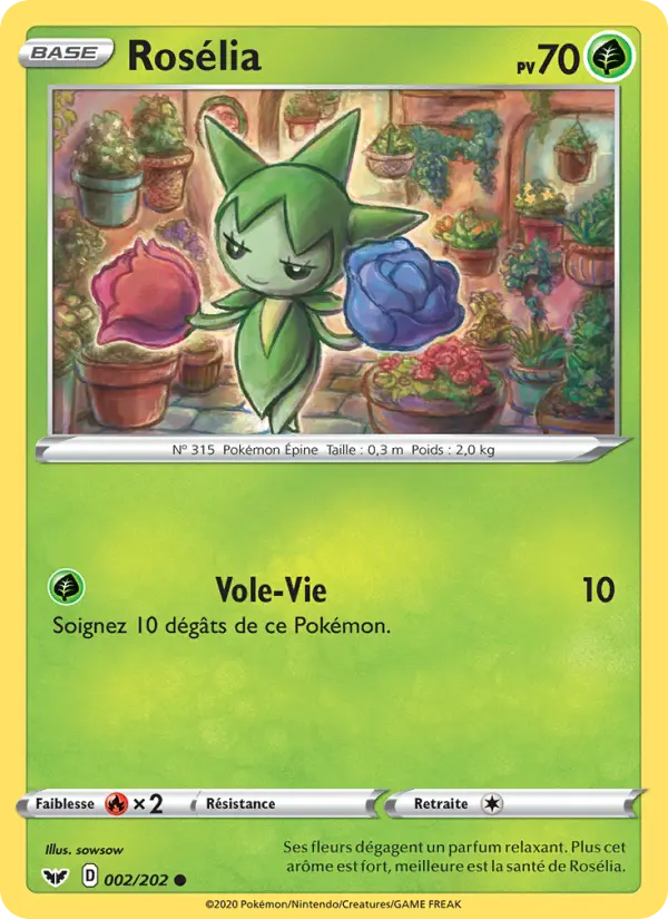 002/202 - Rosélia – Épée et Bouclier (Carte Pokémon FR à petit prix, à l’unité sur Lorenzone.fr)