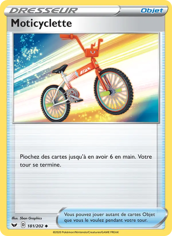 181/202 - Moticyclette – Épée et Bouclier (Carte Pokémon FR à petit prix, à l’unité sur Lorenzone.fr)