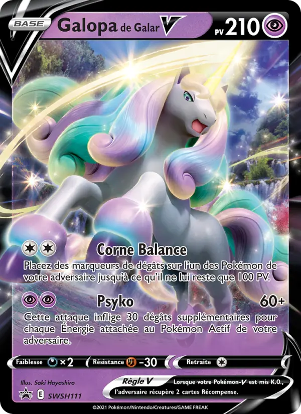SWSH111/107 - Galopa de Galar V – Promo SWSH (Carte Pokémon FR à petit prix, à l’unité sur Lorenzone.fr)