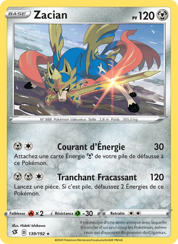 139/192 - Zacian – Clash des Rebelles (Carte Pokémon FR à petit prix, à l’unité sur Lorenzone.fr)