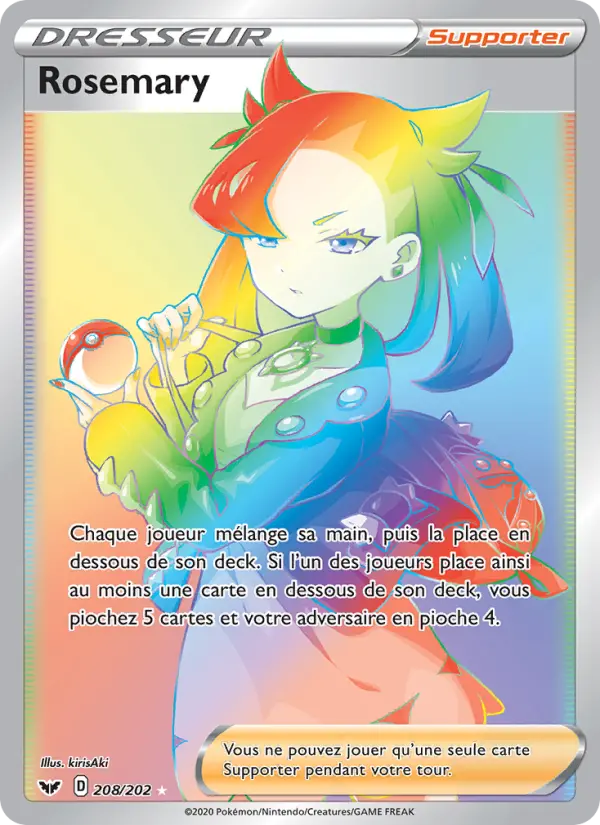 208/202 - Rosemary – Épée et Bouclier (Carte Pokémon FR à petit prix, à l’unité sur Lorenzone.fr)