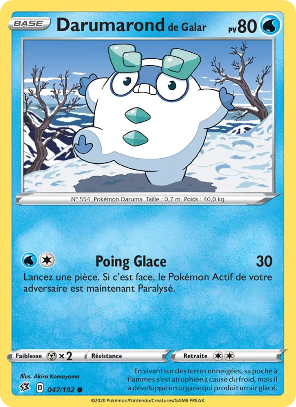 047/192 - Darumarond de Galar – Clash des Rebelles (Carte Pokémon FR à petit prix, à l’unité sur Lorenzone.fr)