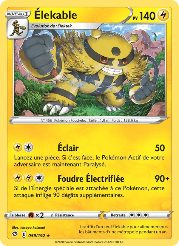 059/192 - Élekable – Clash des Rebelles (Carte Pokémon FR à petit prix, à l’unité sur Lorenzone.fr)