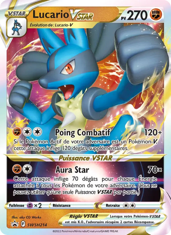 SWSH214/107 - Lucario VSTAR – Promo SWSH (Carte Pokémon FR à petit prix, à l’unité sur Lorenzone.fr)