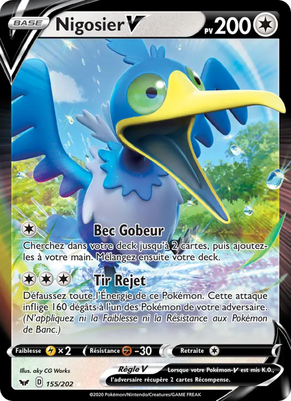 155/202 - Nigosier V – Épée et Bouclier (Carte Pokémon FR à petit prix, à l’unité sur Lorenzone.fr)
