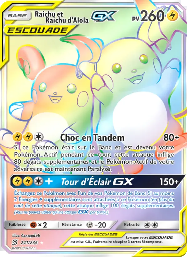 241/236 - Raichu et Raichu d’Alola GX