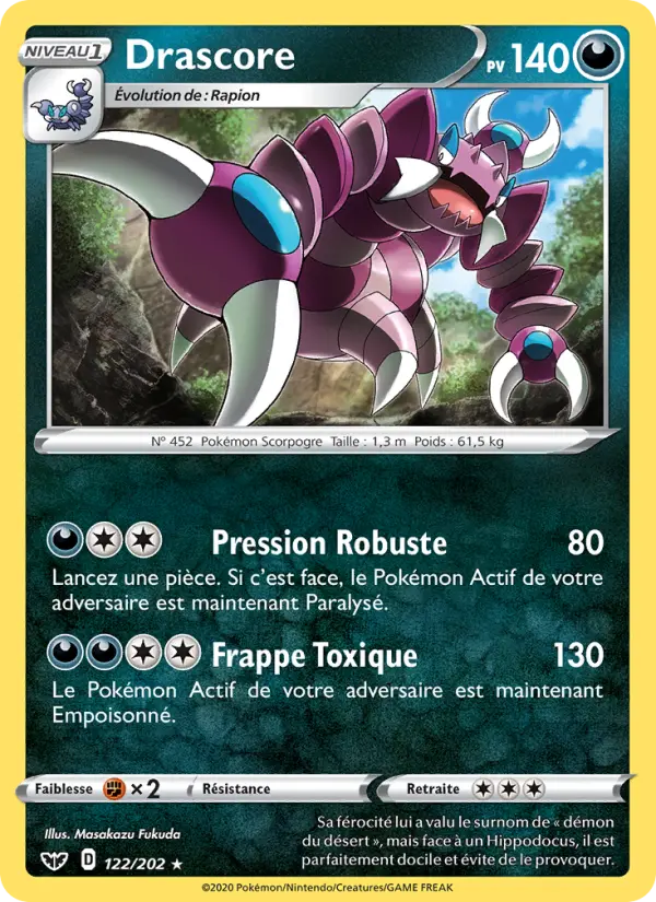 122/202 - Drascore – Épée et Bouclier (Carte Pokémon FR à petit prix, à l’unité sur Lorenzone.fr)