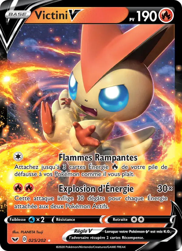 025/202 - Victini V – Épée et Bouclier (Carte Pokémon FR à petit prix, à l’unité sur Lorenzone.fr)