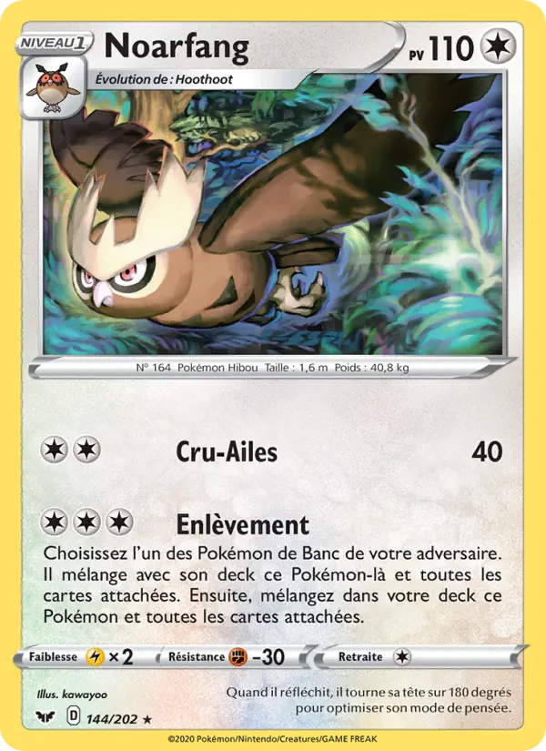 144/202 - Noarfang – Épée et Bouclier (Carte Pokémon FR à petit prix, à l’unité sur Lorenzone.fr)