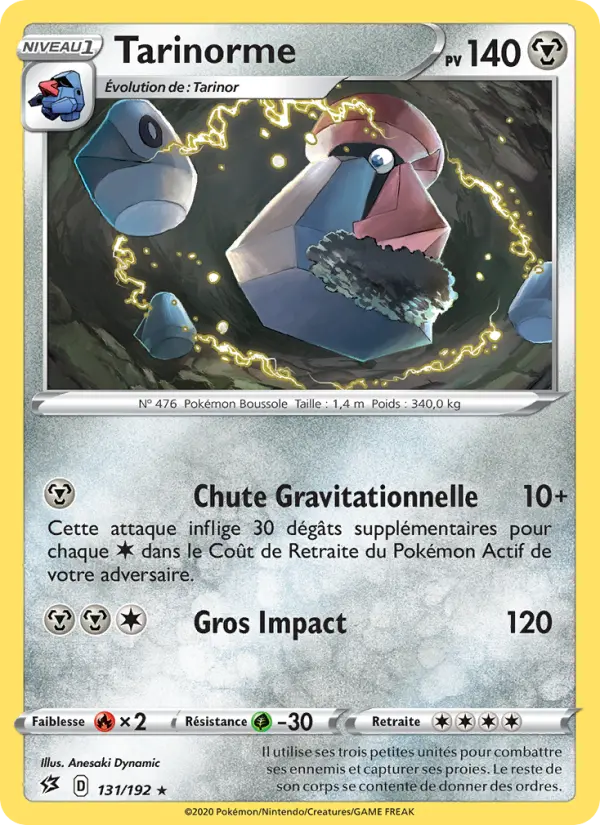 131/192 - Tarinorme – Clash des Rebelles (Carte Pokémon FR à petit prix, à l’unité sur Lorenzone.fr)