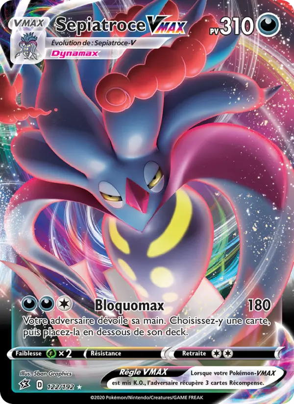 122/192 - Sepiatroce VMAX – Clash des Rebelles (Carte Pokémon FR à petit prix, à l’unité sur Lorenzone.fr)