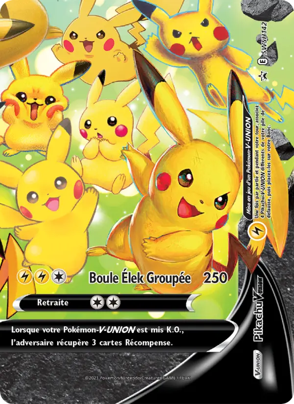 SWSH142/107 - Pikachu V-UNION – Promo SWSH (Carte Pokémon FR à petit prix, à l’unité sur Lorenzone.fr)