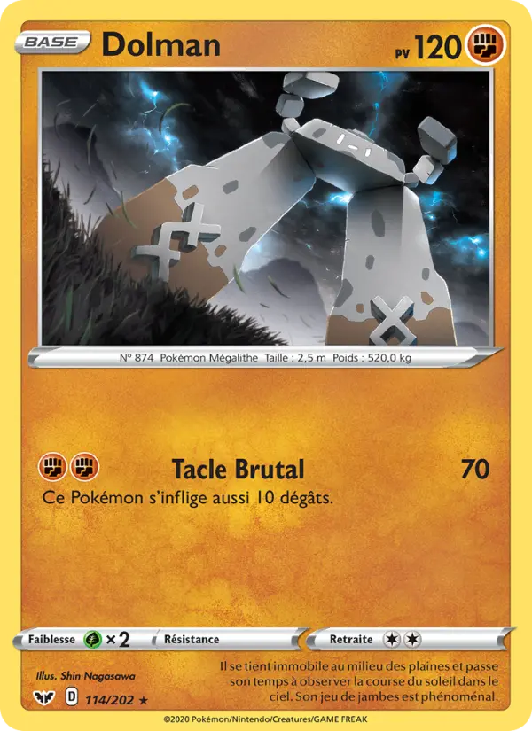 114/202 - Dolman – Épée et Bouclier (Carte Pokémon FR à petit prix, à l’unité sur Lorenzone.fr)