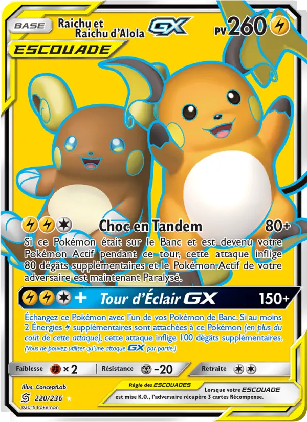 220/236 - Raichu et Raichu d’Alola GX