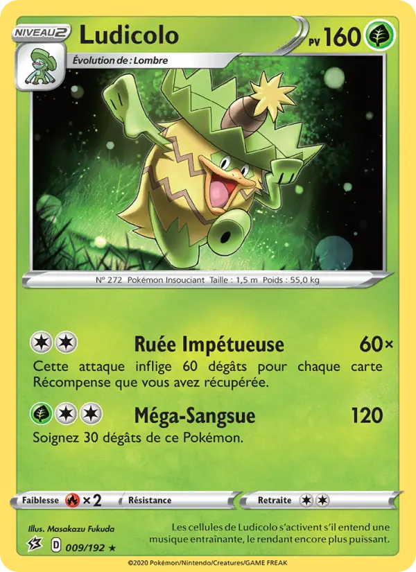 009/192 - Ludicolo – Clash des Rebelles (Carte Pokémon FR à petit prix, à l’unité sur Lorenzone.fr)