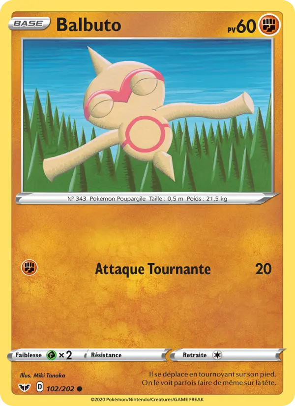 102/202 - Balbuto – Épée et Bouclier (Carte Pokémon FR à petit prix, à l’unité sur Lorenzone.fr)