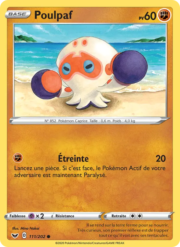 111/202 - Poulpaf – Épée et Bouclier (Carte Pokémon FR à petit prix, à l’unité sur Lorenzone.fr)