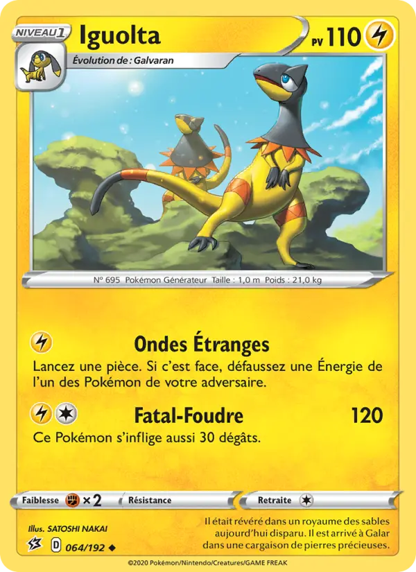 064/192 - Iguolta – Clash des Rebelles (Carte Pokémon FR à petit prix, à l’unité sur Lorenzone.fr)