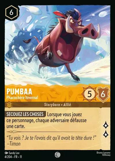 Pumbaa, Phacochère hivernal