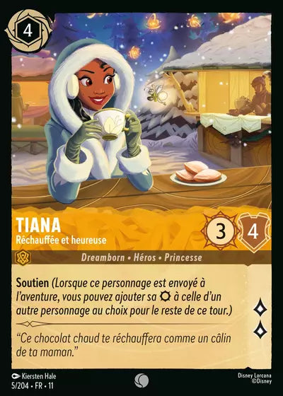 Tiana, Réchaufée et heureuse